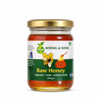 VRUKSHAVALLI Organic Raw Honey – 100% Natural & Unprocessed (250 g)