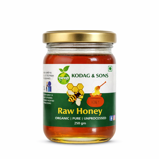 VRUKSHAVALLI Organic Raw Honey – 100% Natural & Unprocessed (250 g)